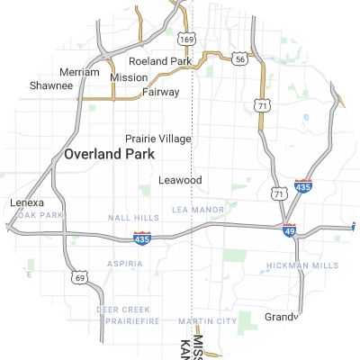 Best moving companies in Leawood, KS map