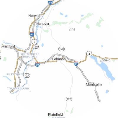 Best moving companies in Lebanon, NH map