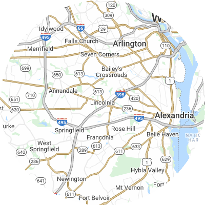 Best moving companies in Lincolnia, VA map