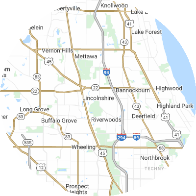 Best lawn care companies in Lincolnshire, IL map