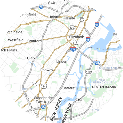 Best window replacement companies in Linden, NJ map