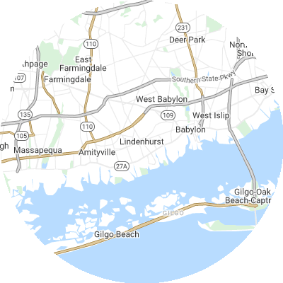 Best lawn care companies in Lindenhurst, NY map