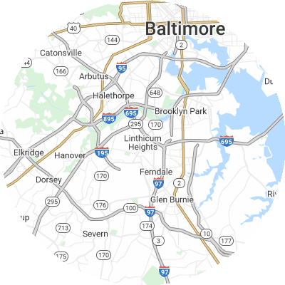 Best lawn companies in Linthicum, MD map