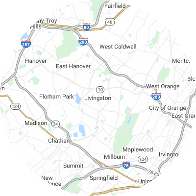 Best window replacement companies in Livingston, NJ map