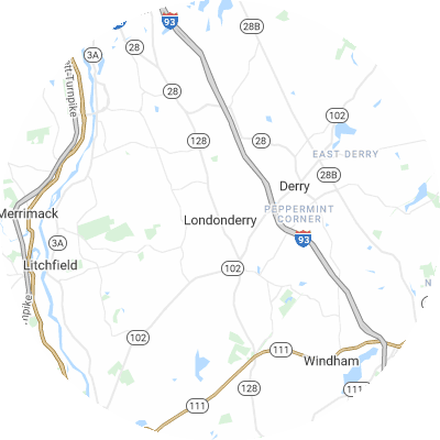 Best roofers in Londonderry, NH map