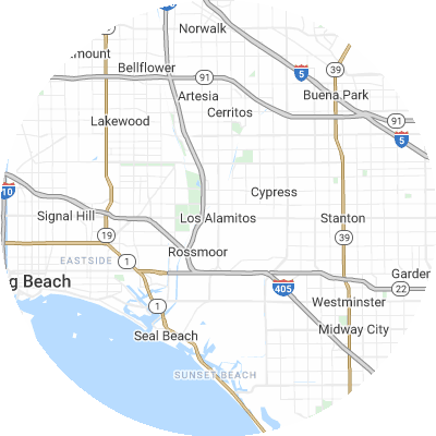 Best lawn companies in Los Alamitos, CA map