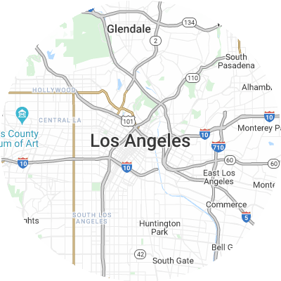 Best lawn companies in Los Angeles, CA map