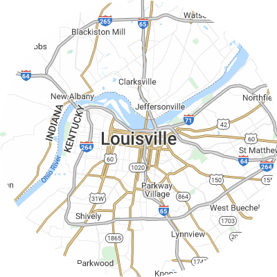 Best roofers in Louisville, KY map