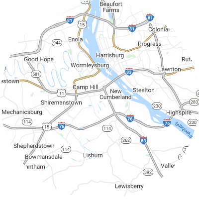 Best moving companies in Lower Allen, PA map