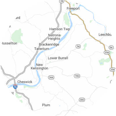 Best gutter cleaners in Lower Burrell, PA map