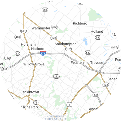 Best window replacement companies in Lower Moreland, PA map