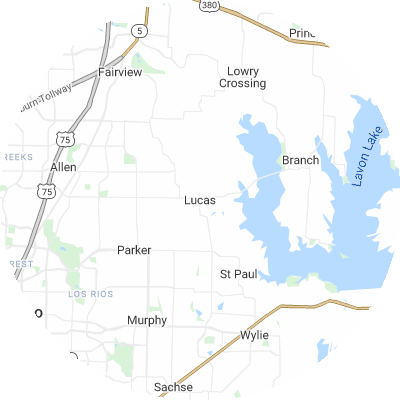 Best moving companies in Lucas, TX map