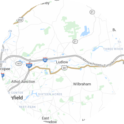 Best window replacement companies in Ludlow, MA map