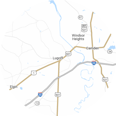Best roofers in Lugoff, SC map