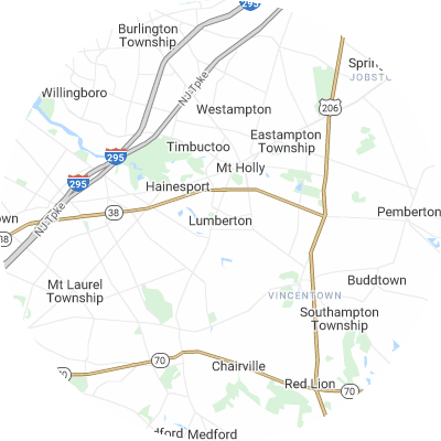 Best lawn care companies in Lumberton, NJ map