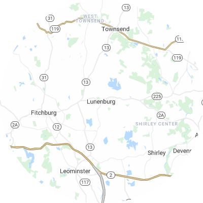 Best moving companies in Lunenburg, MA map
