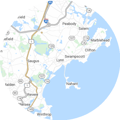 Best window replacement companies in Lynn, MA map