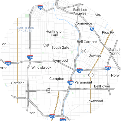 Best roofers in Lynwood, CA map