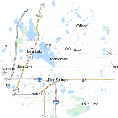 Best roofers in Mahtomedi, MN map
