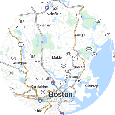 Best window replacement companies in Malden, MA map