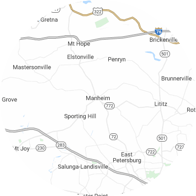 Best lawn care companies in Manheim, PA map