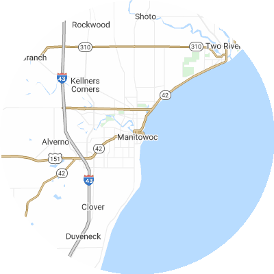Best gutter cleaners in Manitowoc, WI map