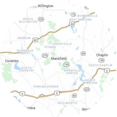 Best window replacement companies in Mansfield, CT map