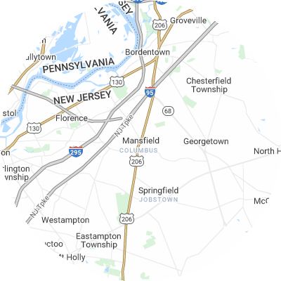 Best gutter installation companies in Mansfield, NJ map