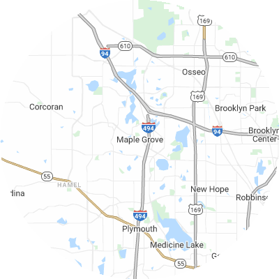 Best moving companies in Maple Grove, MN map