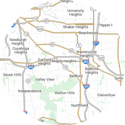 Best moving companies in Maple Heights, OH map