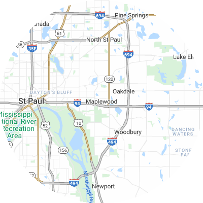 Best window replacement companies in Maplewood, MN map