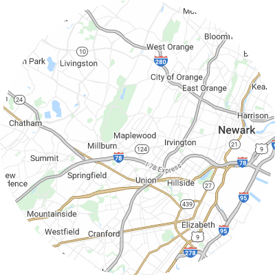 Best moving companies in Maplewood, NJ map