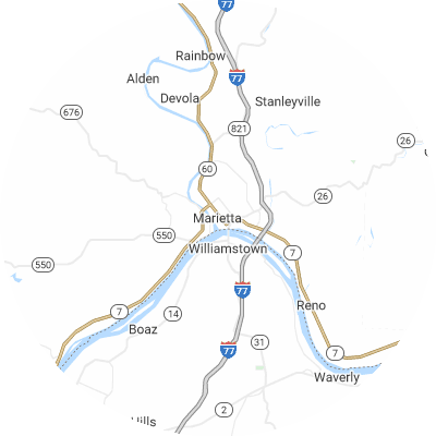 Best moving companies in Marietta, OH map