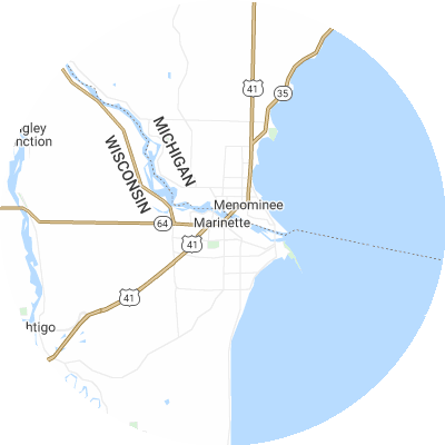 Best gutter cleaners in Marinette, WI map