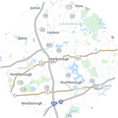 Best tree removal companies in Marlborough, MA map