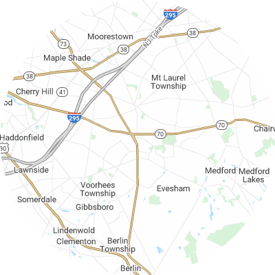 Best window replacement companies in Marlton, NJ map