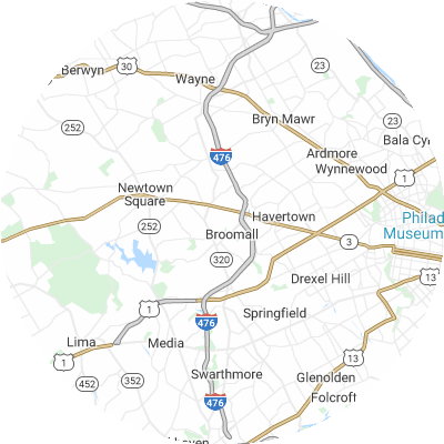 Best moving companies in Marple, PA map