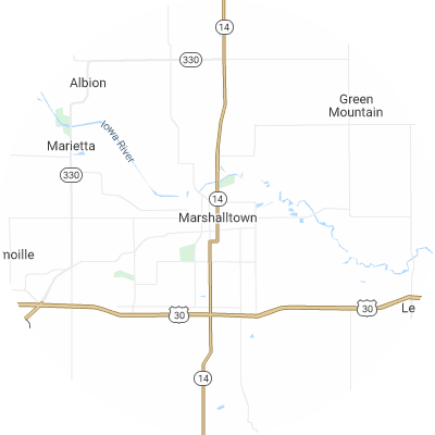 Best moving companies in Marshalltown, IA map
