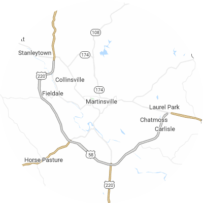 Best window replacement companies in Martinsville, VA map