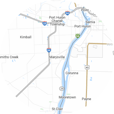 Best moving companies in Marysville, MI map