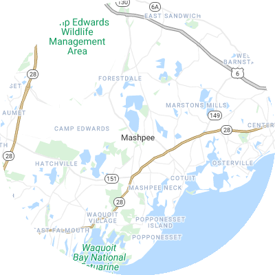 Best tree removal companies in Mashpee, MA map