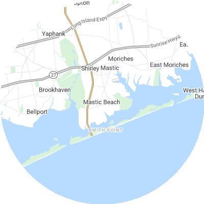 Best Electricians in Mastic Beach, NY map