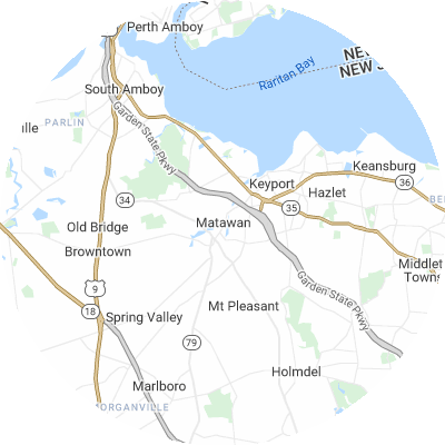 Best lawn care companies in Matawan, NJ map