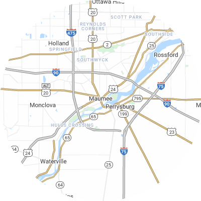 Best window replacement companies in Maumee, OH map