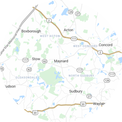 Best window replacement companies in Maynard, MA map