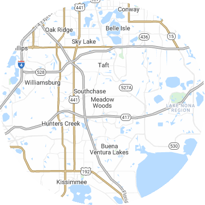 Best pest control companies in Meadow Woods, FL map