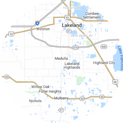 Best lawn care companies in Medulla, FL map