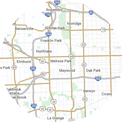 Best lawn companies in Melrose Park, IL map