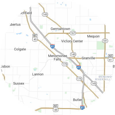 Best window replacement companies in Menomonee Falls, WI map
