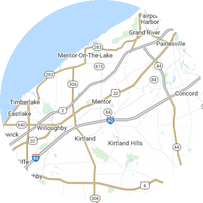Best lawn care companies in Mentor, OH map